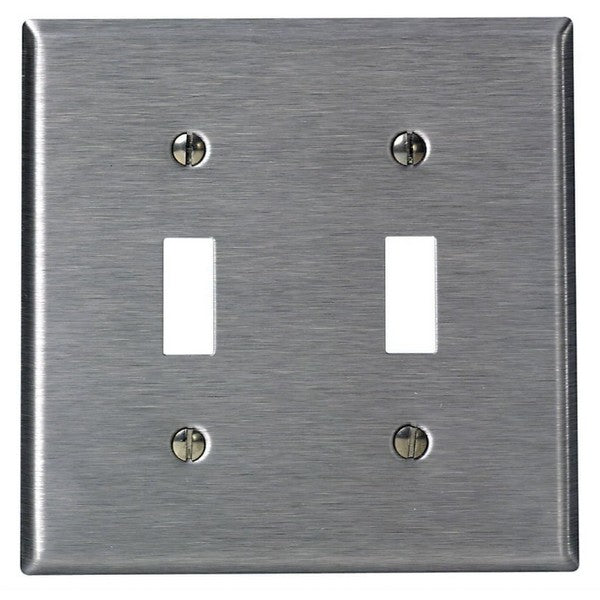 Thomas&Betts T&B CI97072, 10-Pack, Dual Light Switch Wall Cover Plates, 2-Gang, Stainless Steel