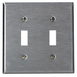 Thomas&Betts T&B CI97072, 10-Pack, Dual Light Switch Wall Cover Plates, 2-Gang, Stainless Steel