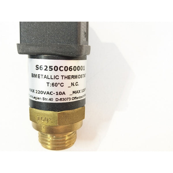 Tecsis S6250C060001 Bi-Metallic Thermostat, 60 deg C, NC