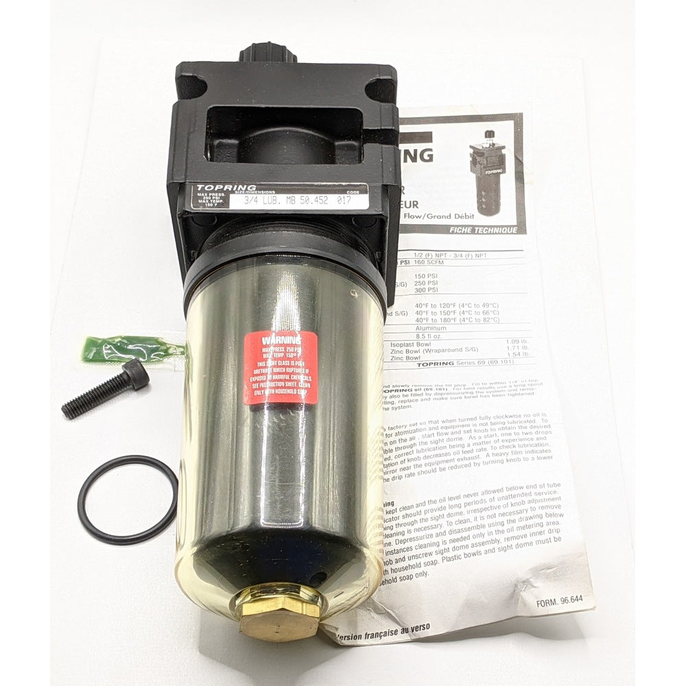 Topring 50.452 Lubricator with Zinc Bowl 3/4 F NPT