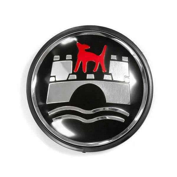 Wheel Centre Caps for VW Volkswagen, Pack of 4, 65mm Outer Diameter, Chrome Black Red, Raised Wolfsburg Crest