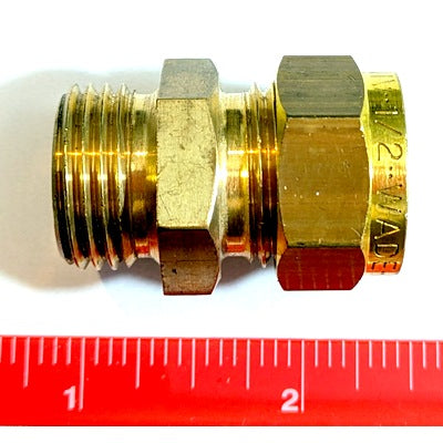 Wade WU1071 1/2in x 1/2in BSPP Male Straight Coupler Brass Compression Fitting