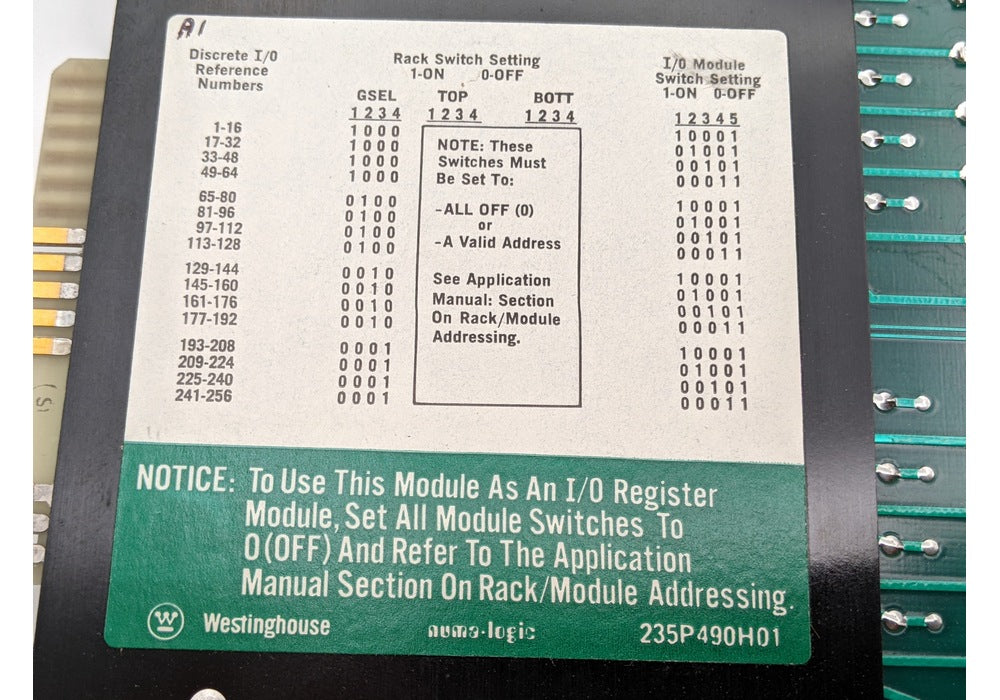 Westinghouse Numa-Logic NL-710 New Genuine Original 120V AC/DC Input Module