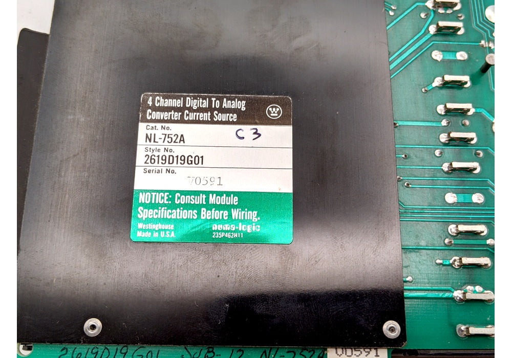 Westinghouse Numa-Logic NL-752AH New Genuine Original 4-Channel Analog to Digital Converter Current Source