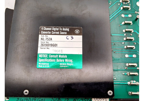 Westinghouse Numa-Logic NL-752AH New Genuine Original 4-Channel Analog to Digital Converter Current Source