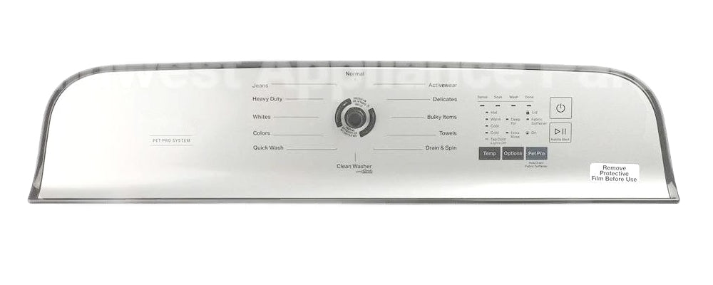 Whirlpool W11636627 Genuine Original OEM Washer Overlay Fascia Assembly