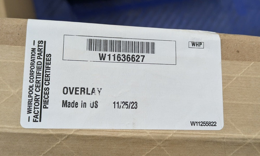 Whirlpool W11636627 Genuine Original OEM Washer Overlay Fascia Assembly