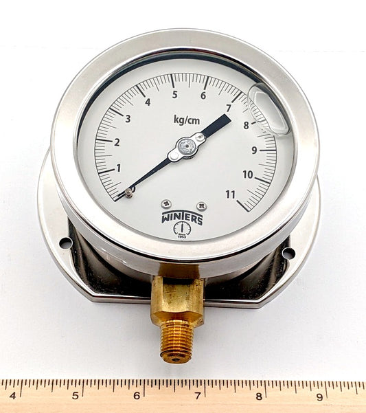 Winters PFP 605-R3-BF 4" Liquid Filled Pressure Gauge, Bottom Mount, 0-11 Kg/cm2 (PFP605R3BF)