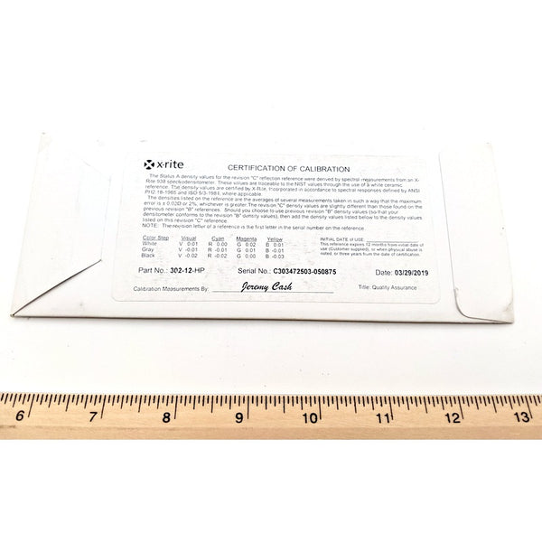 X-Rite 302-12 New Genuine Original 3-Step Ceramic Reflection Calibration Plate