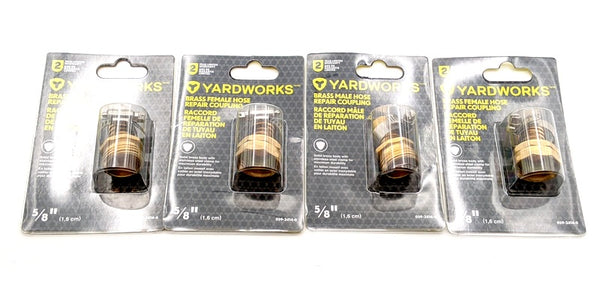 Yardworks, 4-Pack, 5/8-in Brass Female End Garden Hose Mender Coupling (059-3414-0, 05934140)