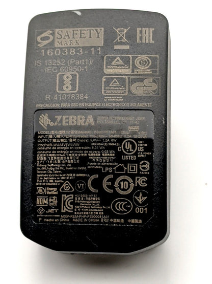 Zebra PS000081A01 Genuine Original 5 V USB Power Adapter (PWR‑WUA5V6W0WW for TC55/MC40 Series)