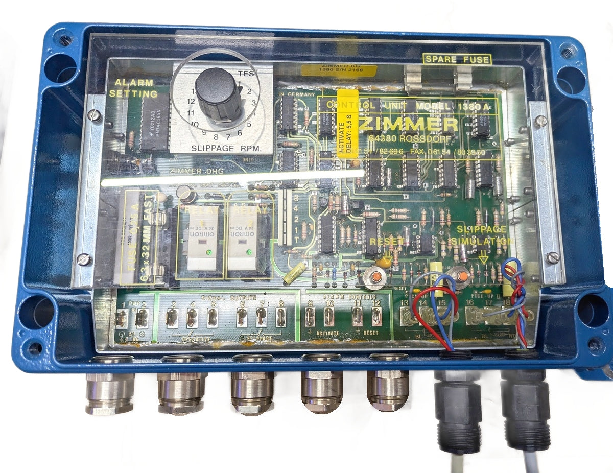 Zimmer 1300CA Clutch Slippage Control Box with Control Unit Model 1380A