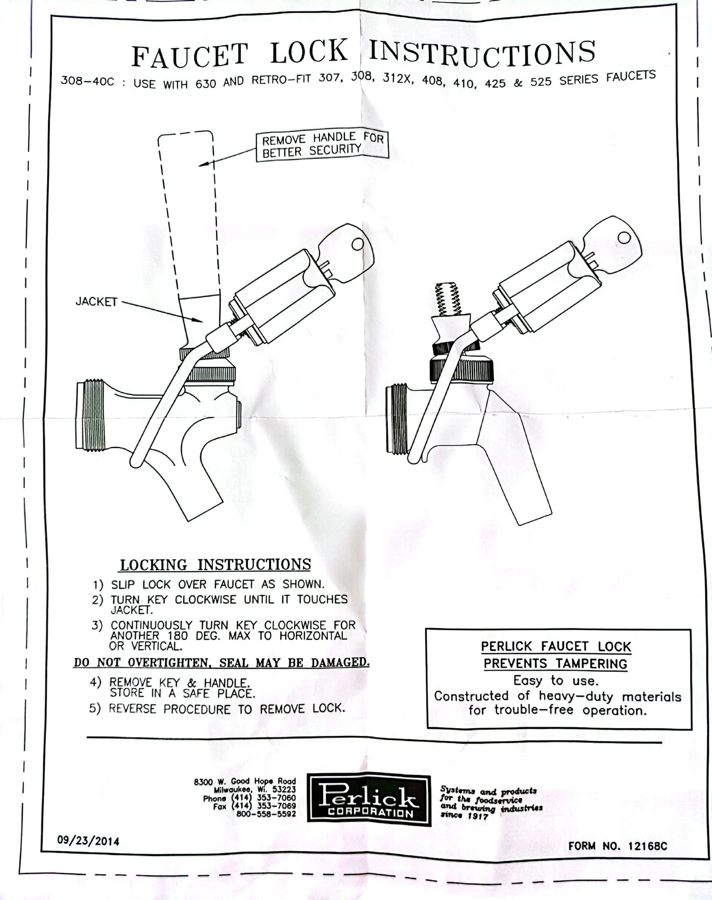 Perlick 308-40C Faucet Anti-Tamper Security Tap Lock for Beverage Dispensers, Bars & Restaurants (30840C)