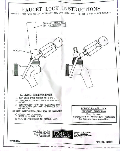 Perlick 308-40C Faucet Anti-Tamper Security Tap Lock for Beverage Dispensers, Bars & Restaurants (30840C)