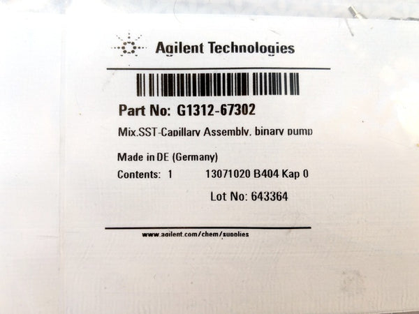 Agilent Technologies G1312-67302 Genuine Original OEM Stainless Steel Mixing Capillary Assembly for Binary Pump.