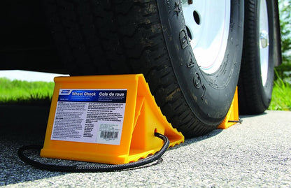 Camco 44472 Wheel Chock with Rope for Easy Removal, Helps Keep Your Trailer or RV in Place (Pack of 1)