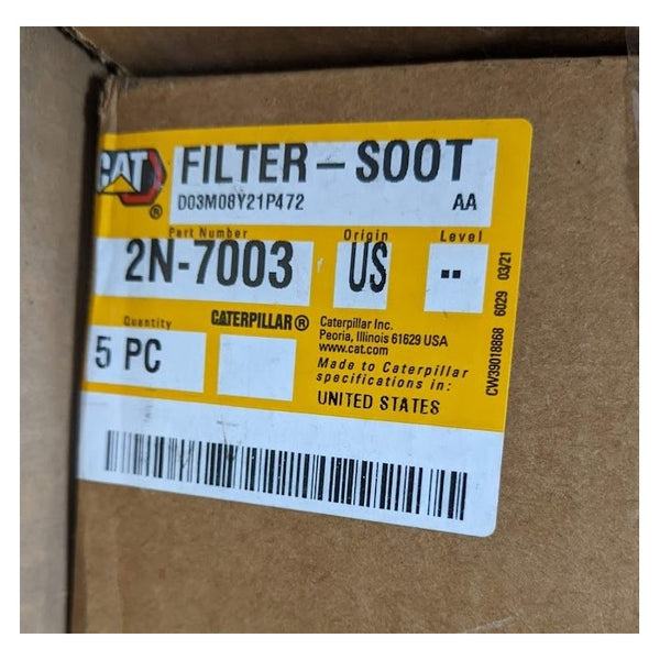 CAT Caterpillar 2N-7003 Genuine Original OEM Soot Filter, Box of 5 (2N7003)