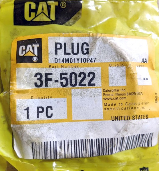 CAT Caterpillar 3F-5022 Genuine Original OEM Plug (3F5022)