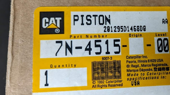 CAT Caterpillar 7N-4515 Genuine Original OEM Piston Body Assembly (7N4515)