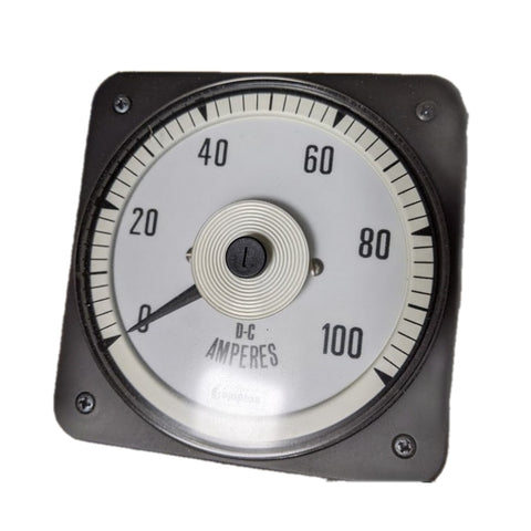 Crompton 077-05AA Analog DC Panel Ammeter, Scale 0-100A (077-05AA-EYPK-BR)