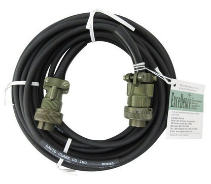 David Clark Company C38-25 Remote Jumper Cord Assembly 25' Black (18747G-01, C3825)