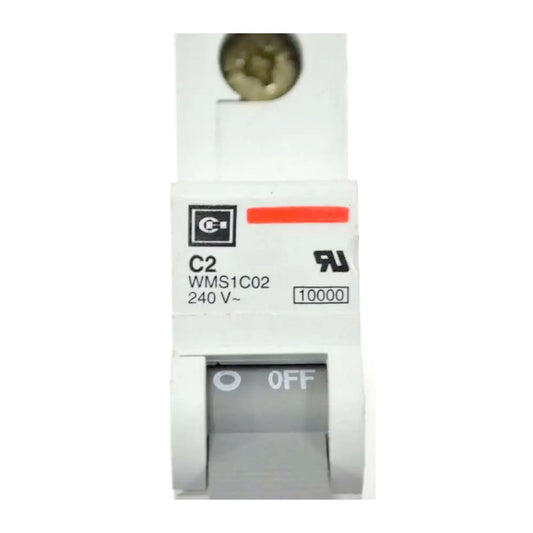 Eaton/Cutler-Hammer C2-WMS1C02 Circuit Breaker, 1P, 2A/277V, DIN Rail Mount