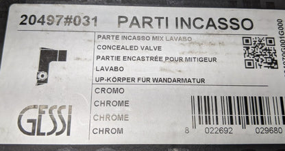 Gessi 20497 031 New Genuine Original Parti Incasso Concealed Mixing Valve Chrome