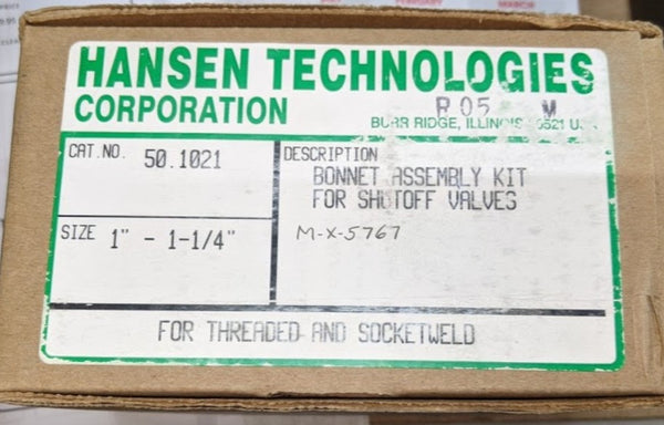 Hansen Technologies 50.1021 Bonnet Assembly Kit for Shutoff Valves (50-1021, 501021)
