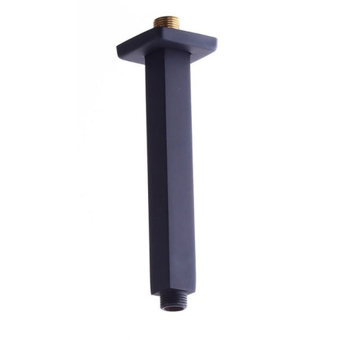 Homary J020576-US Solid Brass 8 Inch Rainshower Shower Arm & Flange for Ceiling Mount in Matte Black