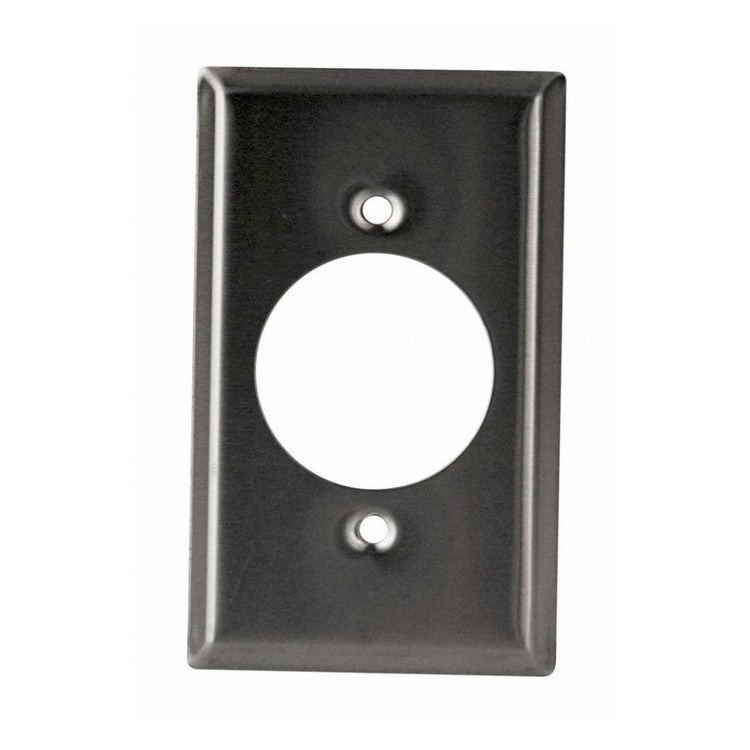 Hubbell 97111SS Wall Plate, 10-Pack, Single Gang, 1.625in Hole, Corrosion-Resistant 430 Stainless Steel