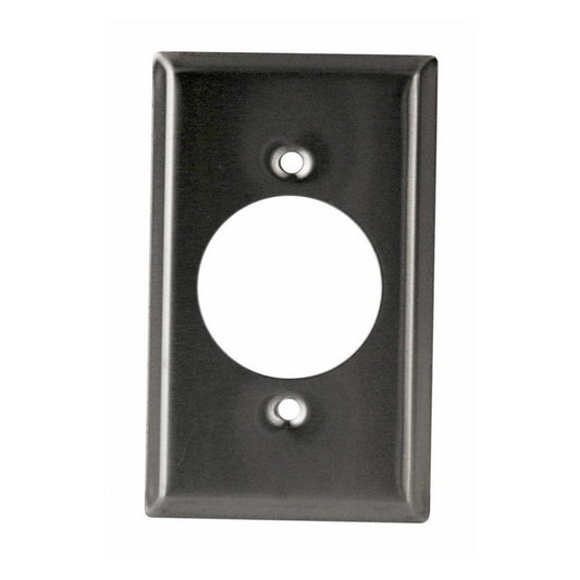 Hubbell 97111SS Wall Plate, 10-Pack, Single Gang, 1.625in Hole, Corrosion-Resistant 430 Stainless Steel