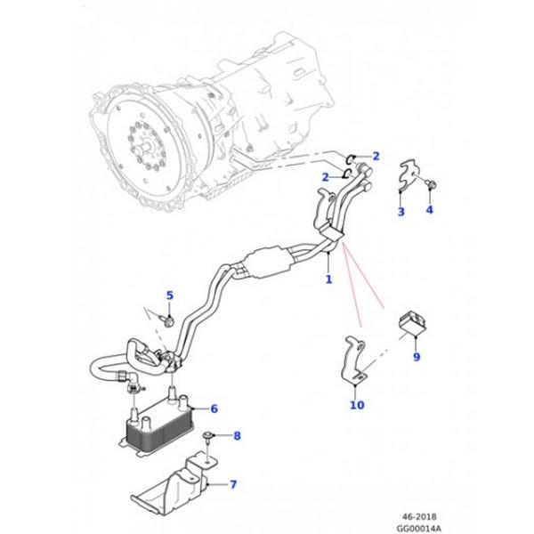 Jaguar T4A33743 Genuine Original OEM Oil Cooler Pipe Bracket for F-Pace
