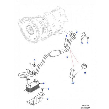 Jaguar T4A33743 Genuine Original OEM Oil Cooler Pipe Bracket for F-Pace
