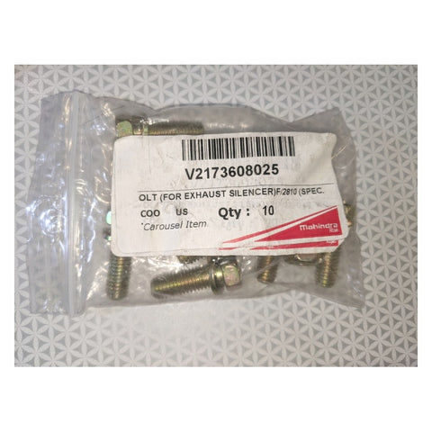 Mahindra V2173608025 Genuine Original OEM Bolt, Hex/S, M8x25, Pack of 10
