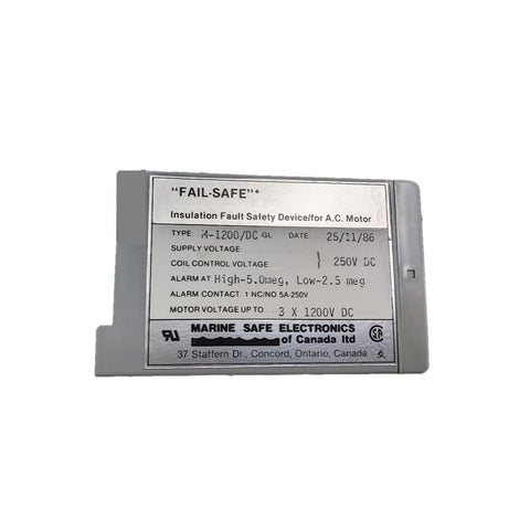 Marine Safe Electronics MSE "Fail Safe" Insulation Fault DC Motor Protector M-1200/DC