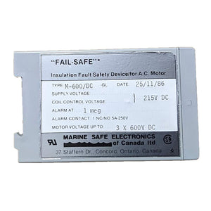 Marine Safe Electronics MSE "Fail Safe" Insulation Fault DC Motor Protector M-600/DC