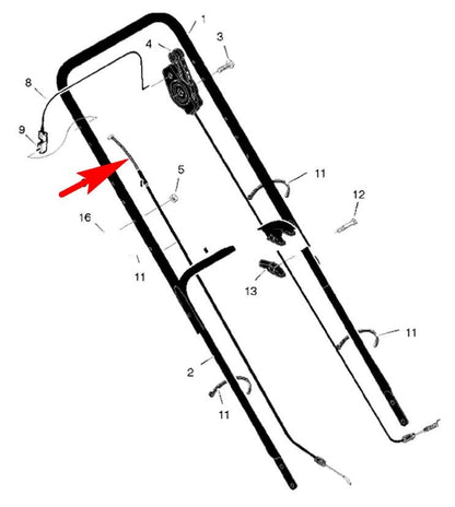 Murray 672551MA Replacement Stop Cable for Walk Behind Lawnmowers