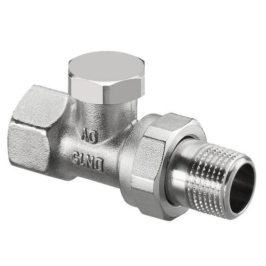 Oventrop "Combi 2" 1091162 Radiator Lockshield Valve DN 15, PN 10, Nickel Plate Brass