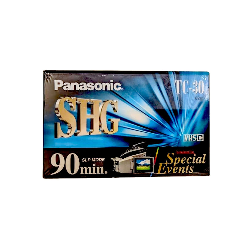 Panasonic TC-30 Super High Grade 90 min VHS-C Compact VHS Blank Tape, New (NV-TC30AH)