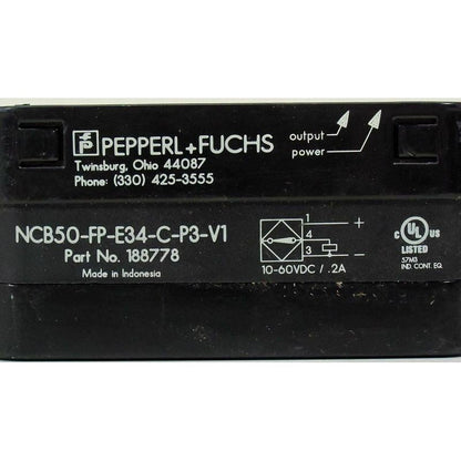 Pepperl+Fuchs NCB50-FP-E34-C-P3-V1 Genuine Original Inductive Sensor 50mm Flush 4-Wire DC PNP