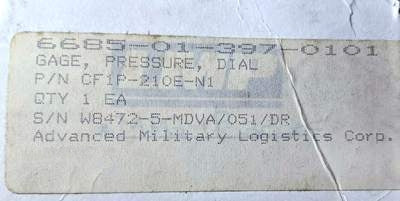 Pressure Devices Inc. CF1P-210E-N1 New Genuine Original Glycerine Filled Pressure Gauge