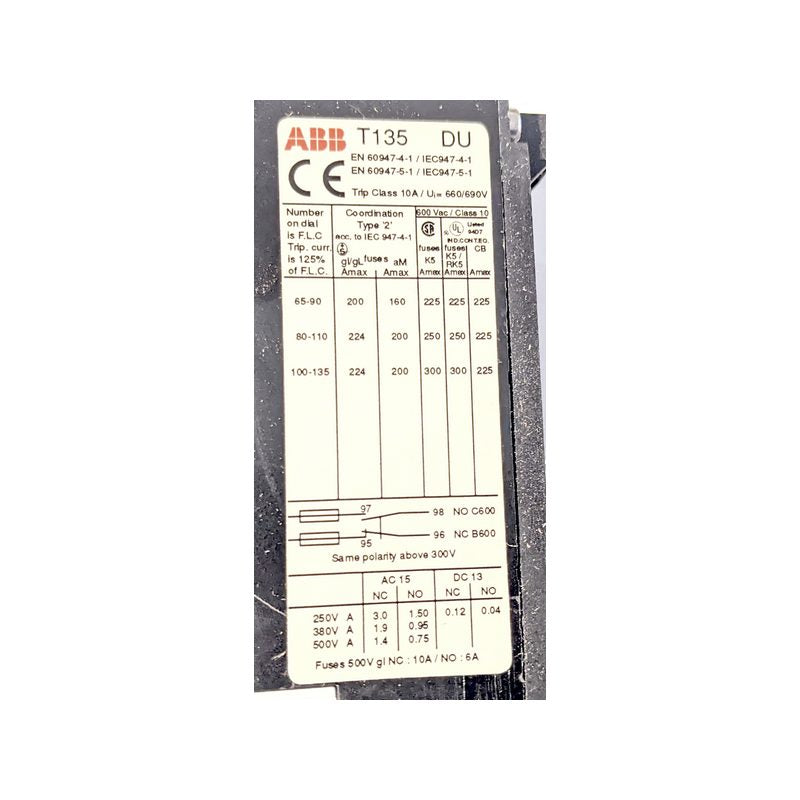 ABB T135 DU 110 New Genuine Original Thermal Overload Relay