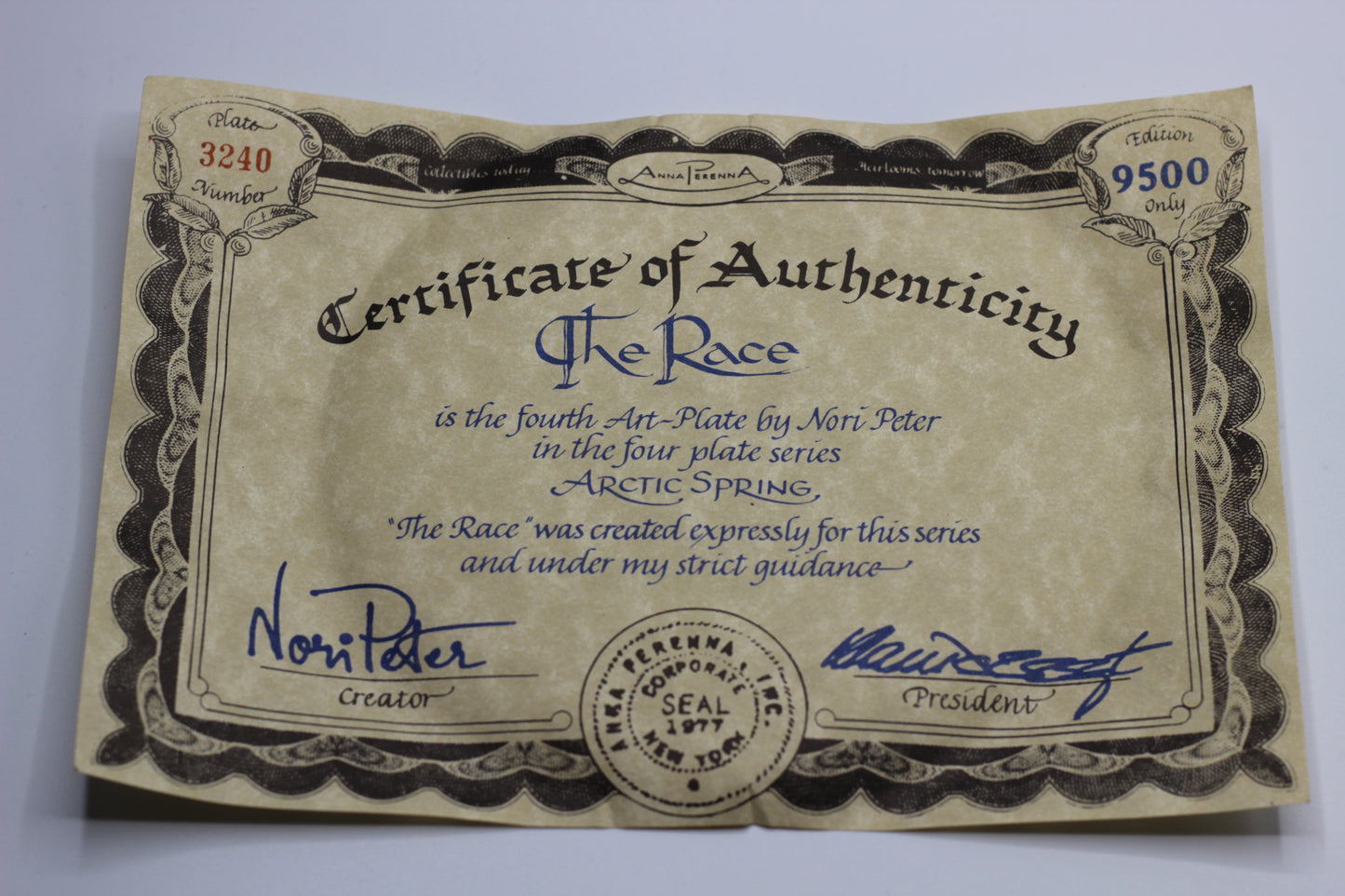 Anna Perenna  "Arctic Spring" Complete 4 Plate Series, Inuit Art by Nori Peter