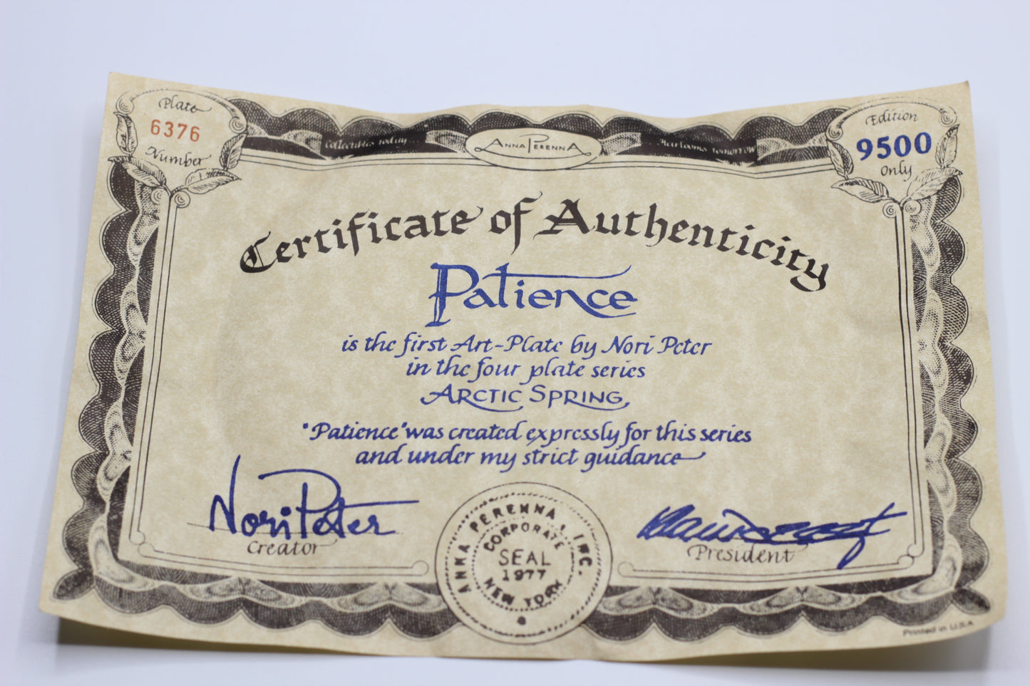 Anna Perenna  "Arctic Spring" Complete 4 Plate Series, Inuit Art by Nori Peter