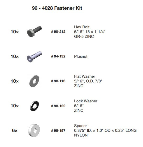 Ranger Design 96-4028 New Genuine Original Fastener Kit (FK-7151)