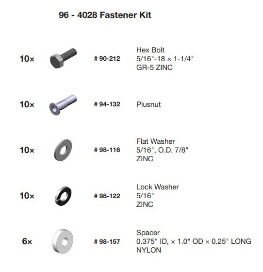 Ranger Design 96-4028 Fastener Kit (964028, FK-7151, FK7151)