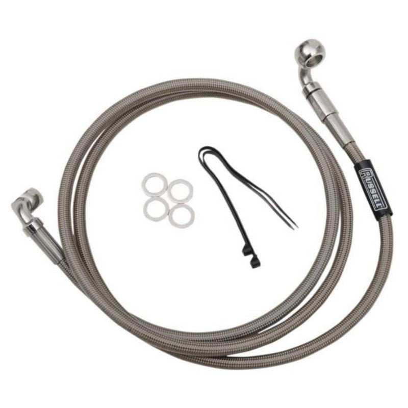 Russell Performance R08983 Proswivel Stainless Steel Universal Brake Hose Kit 50" 90° 3/8" Banjo x 10mm