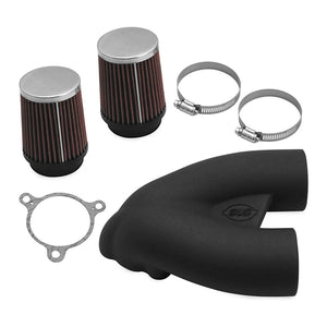 S&S Performance Cycle 106-4966 Intake Runner Single Bore Tuned Induction System, Wrinkle Black for Harley-Davidson