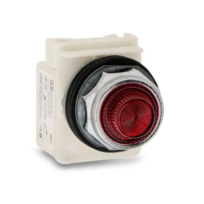 Schneider Electric/Square D 9001KP35LRR31 Panel Mount Indicator Pilot Light, 24-28V, 30mm, Red Lens