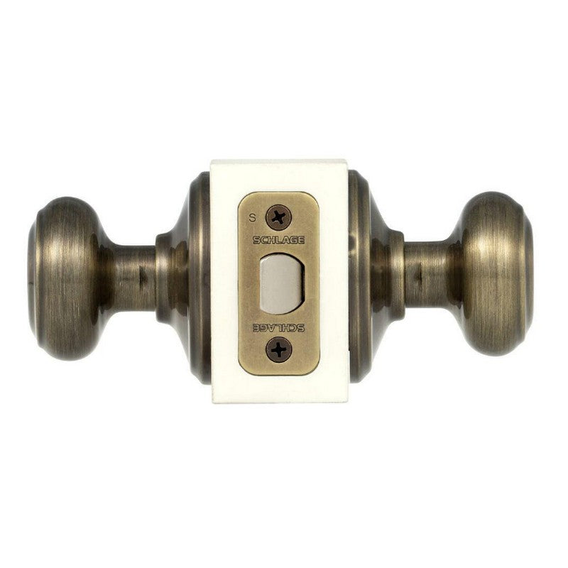 Schlage Georgian Antique Brass Passage Hall/Closet Door Knob (F10VGEO609)